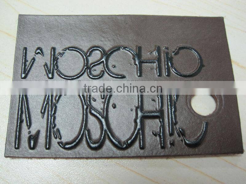 leather labels for jeans fake leather patch die cast Jeans Leather Label with Metal Logo