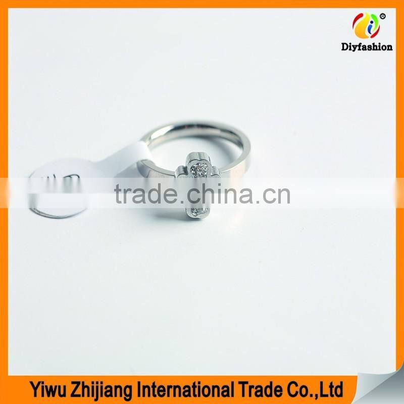 fashion stainless steel jewelry finding four-leaf Clover design ring