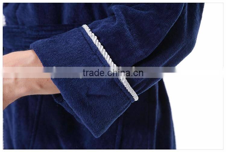 xxl mens pipping robes velour fabric