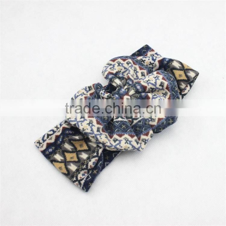 New arrival deer head wraps,turban children girls hair headband,stripe baby headband M5062005