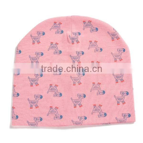 spring&summer korea style 100%cotton cute boys&girls horse pattern baby fancy beanie hat