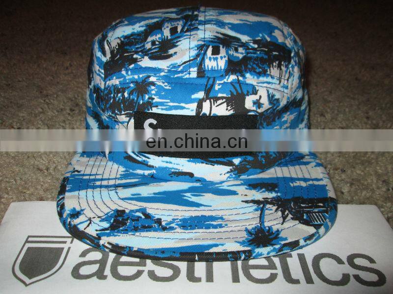 Leather Patch Digital Printing 5 Panel Cap