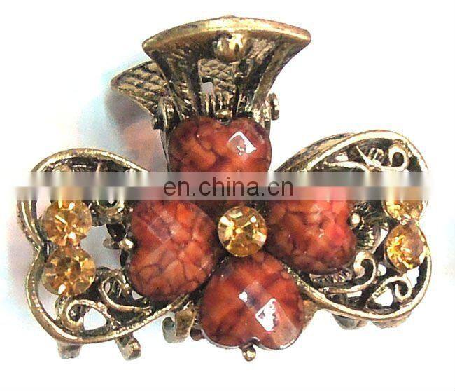 Flower Shape Crystal Rhinestone Hair Claw Clip