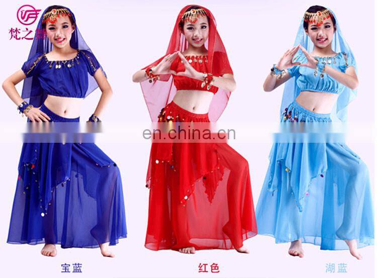 ET-136 Arabic practice children girls belly dance wear clothes 4pcs/2pcs suit