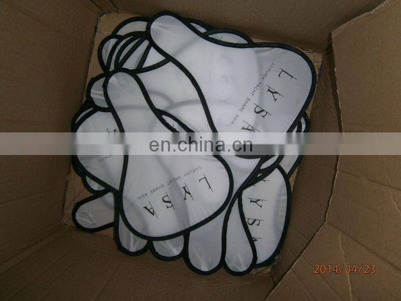 Cheap decorative hand shape customized foldable frisbee fans