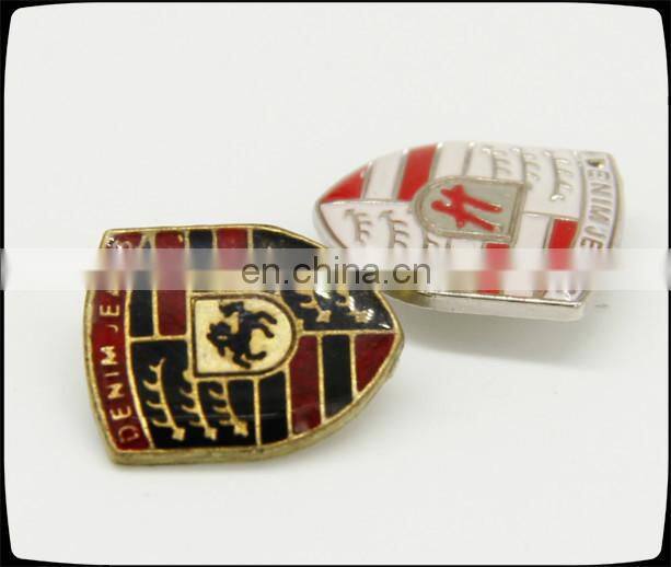 Fashional decorative metal plate with enamel handbag logo metal plate