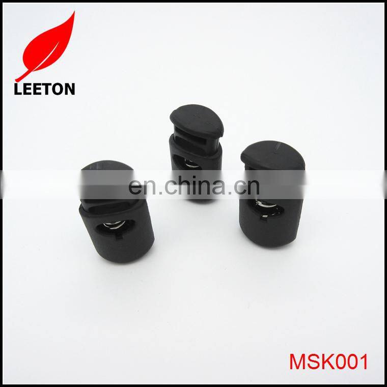 Factory supply black spring plastic rope stopper