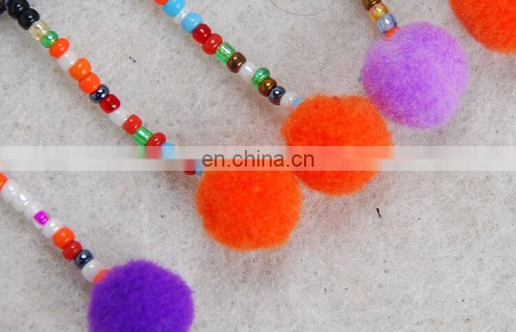 Good Quality beaded tassel national style pompom frange
