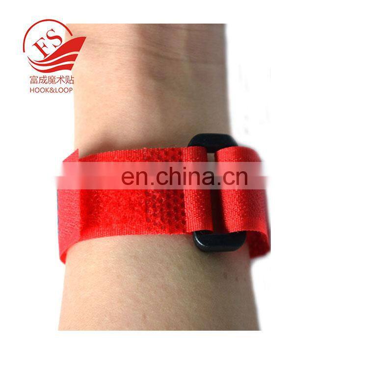 Custom elastic wrist bands nylon strapping tape hook and loop for sale