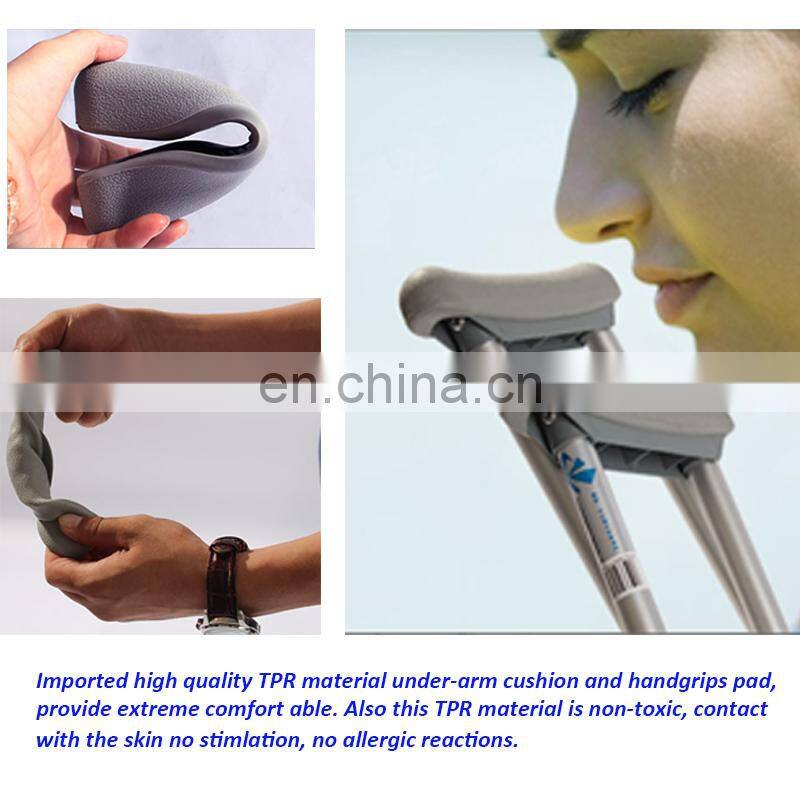 Lightweight Adjustable Aluminum Crutch/Aluminum Adjustable Crutch with Comfortable Underarm Pad and Handgrip