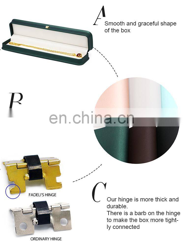 Wholesale High Quality Red Velvet Inside Pu Leather Jewelry Box Luxury Necklace Box