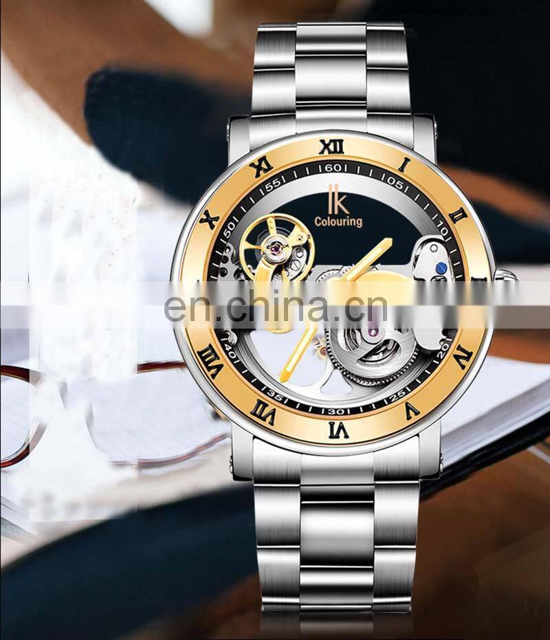 IK Colouring 98399G Luxury Automatic Self-Wind Man Watch Mechanical Skeleton Wristwatch Relogio Masculino