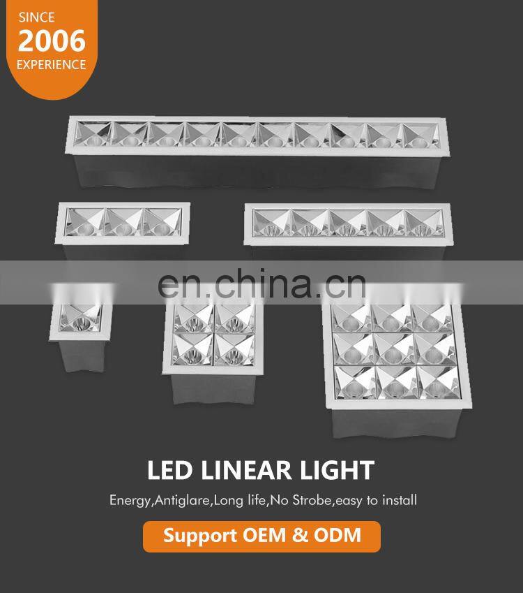 High Lumen Multi Power Down Lamp Home Office 3W 6W 10W 12W 18W 24W Linear Grille Light