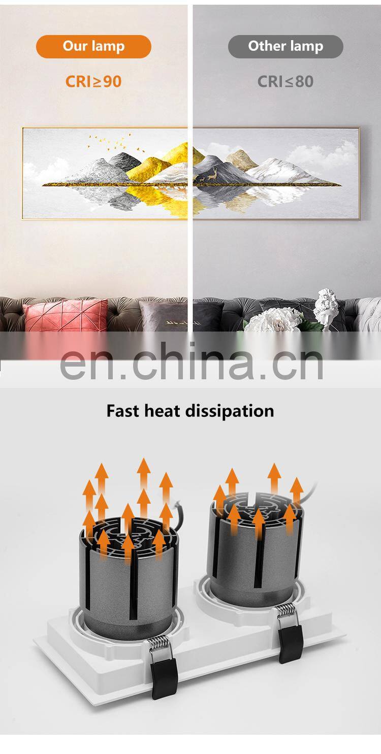 New Design Small High Brightness Small Down Lamp Indoor Residential 2*12W LED Linear Grille Light
