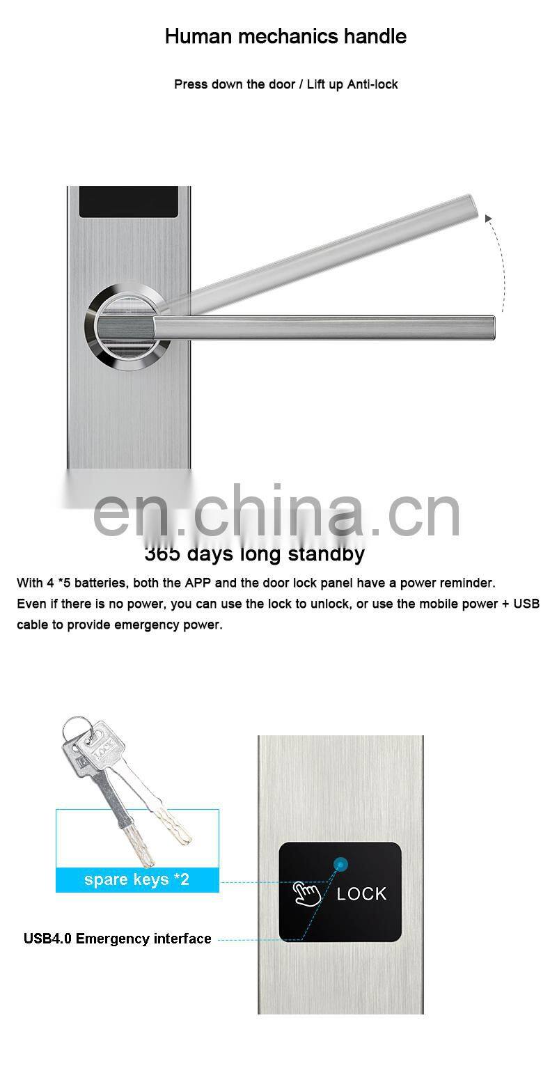 wifi attendance multi-point numeric top security aluminium handle electrical panel digital lock for sliding door bolt lock