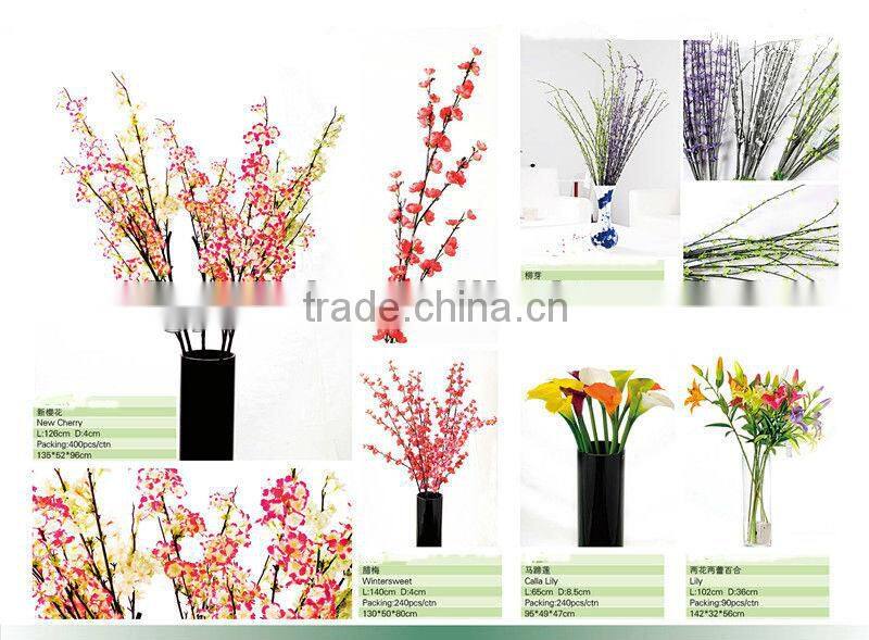 Popular Artifcial Flowers with Green Leaves, Home Decoration
