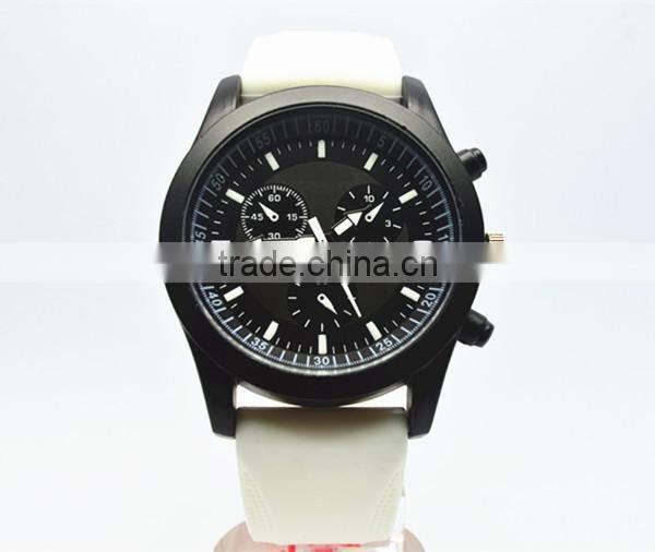 japanese quartz movement watches waterproof 3 atm, white silicone strap