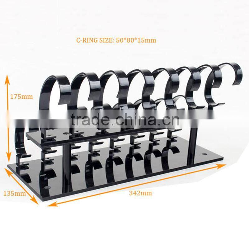Double-Layer Black Acrylic Watch Display Stand C Clip Watch Display Rack Holder