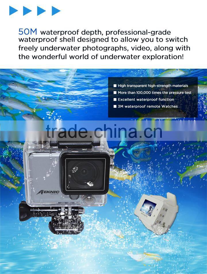 2.7K 50m waterproof sports action camera with remote controller