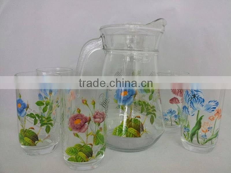 CE/EU/FDA/SGS HIGH QUALITY GLASS 7PCS GLASS WATER SET,DRINKING WATER GLASS SET,GLASS WATER JUG SET