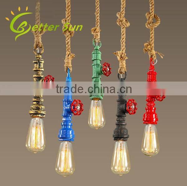 Loft Retro DIY Industrial Water Pipe Metal Pendant Lights Lamps