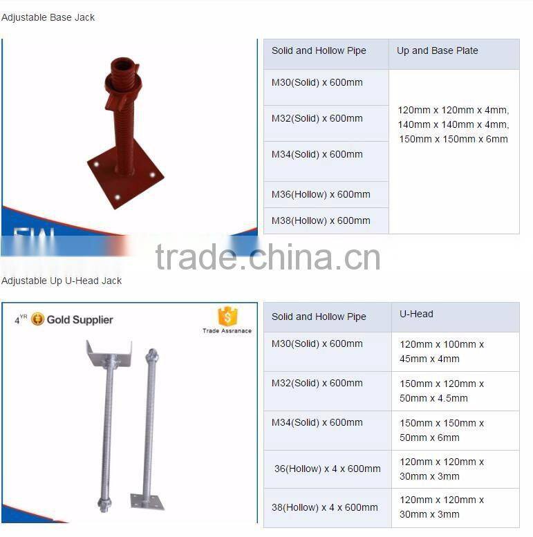 China factory price of scaffolding adjustable screw jack