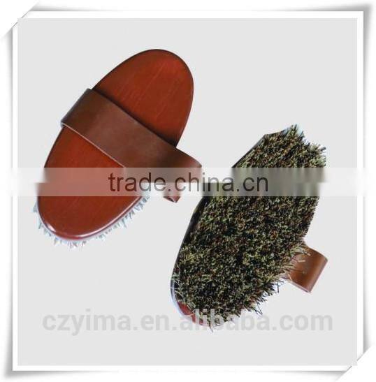 wooden horse brush with strap