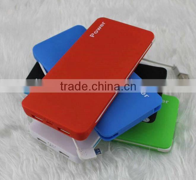Manufacturer Supply 2015 Latest Design slim power bank 6000mah