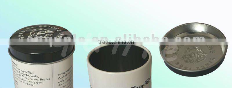 small round seasoning tin can manufacturer