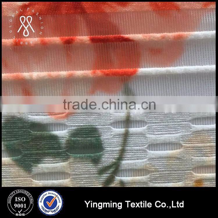 Wholesale Organza Printed Fabric with beautiful flower patterns for fashion garments,dress,skirt,wedding