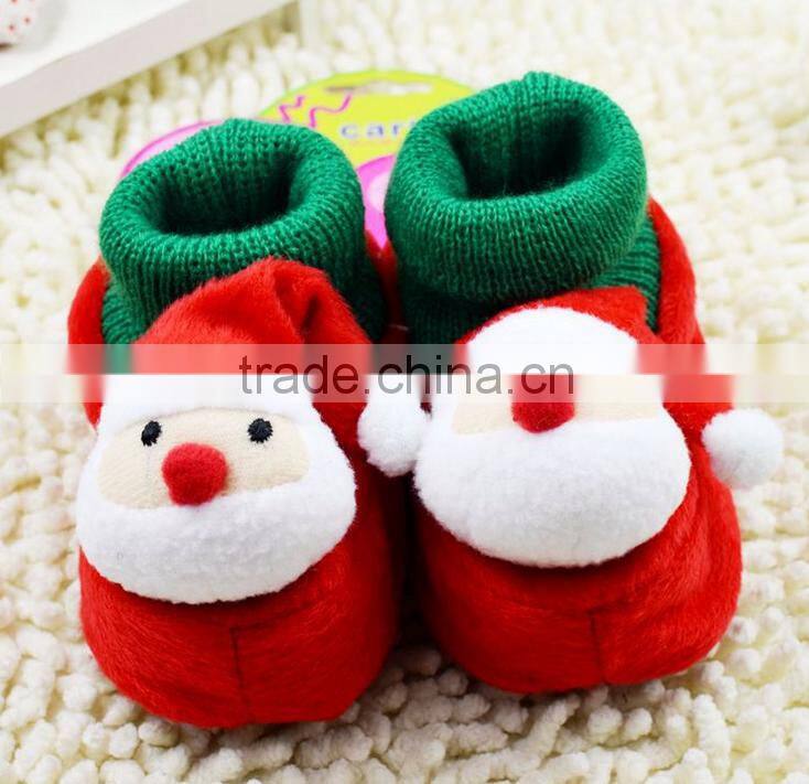 Christmas socks shoes baby toddler shoes children's winter shoes red shoes for baby