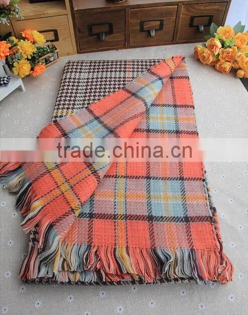 Wholesale Colorful Plaid Checked Wool Winter Ladies Shawl
