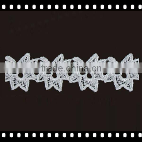 100% polyester white guipure lace trim
