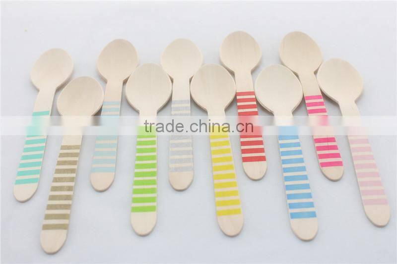 Disposable Flat Birch Wood Decorative Spoons