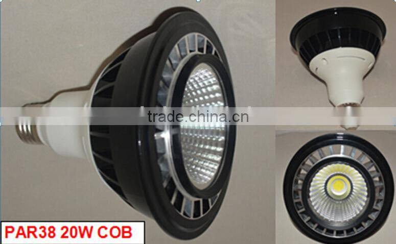 High perfomance led par light COB black covering 20w dimmable p38 led spotlight