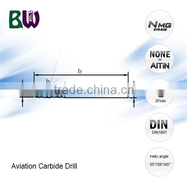 Aerospace Tungsten Carbide Drill Bits For CNC Milling Machine