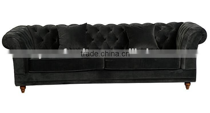 black Japanese and Reliable velvet chesterfield sofa with colorful