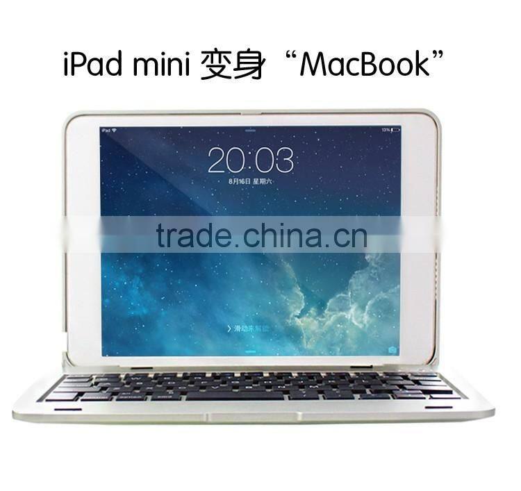 CE&FCC&MSDS passed Folio Clamshell Bluetooth 3.0 keyboard cover case for iPad Mini4 with protective case