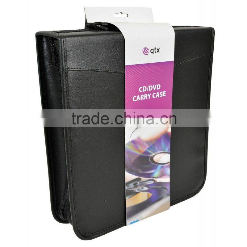 black pu leather cd cover dvd case holder portfolio manufacturer