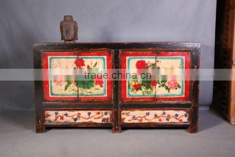 Chinese antique Mongolia TV cabinet