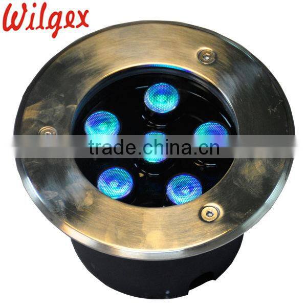 IP67 6x3w round inground uplight dmx rgb LED underground Light