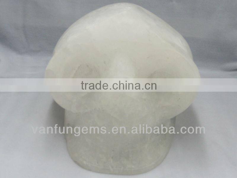 Different size Milkly Quartz gemstone skull
