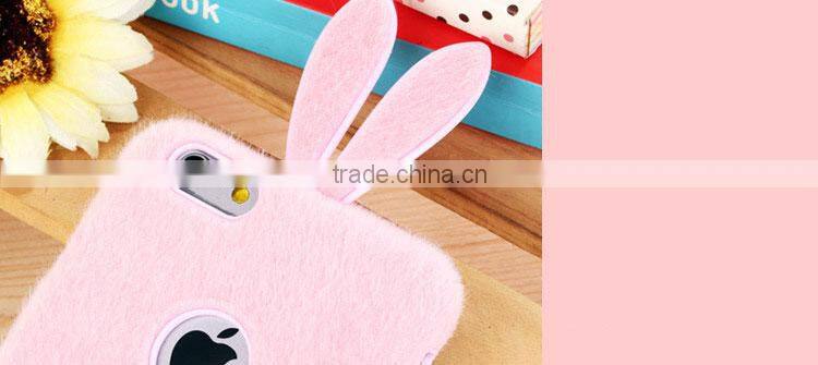 Soft TPU Genuiue Rabbit colorfull Fluffy Fur Tail Ball Phone Case Lxuxry Phone Case for Iphone and for Samsung