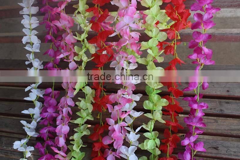 2m Artificial wisteria wall hanging flower decoration,mix colors