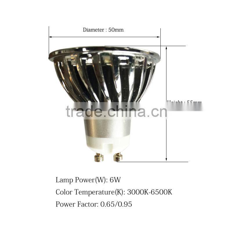 China Alibaba 160Degree RoHS CE GU10 6W Ceiling Spot Lmap Aluminum 6W Housing