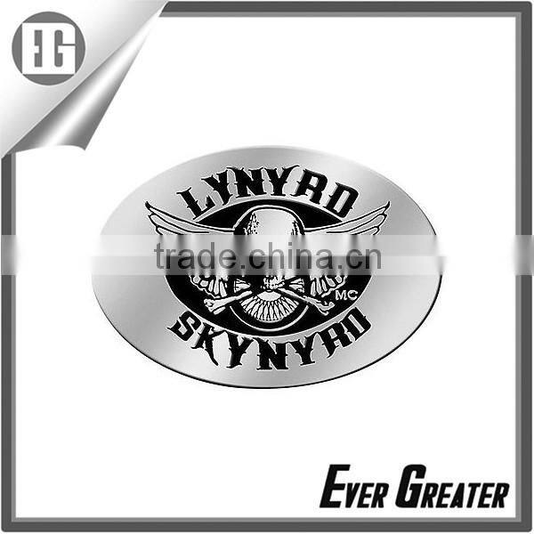 Custom embossed metal sticker self adhesive embossed metal sticker wine bottle embossed metal sticker