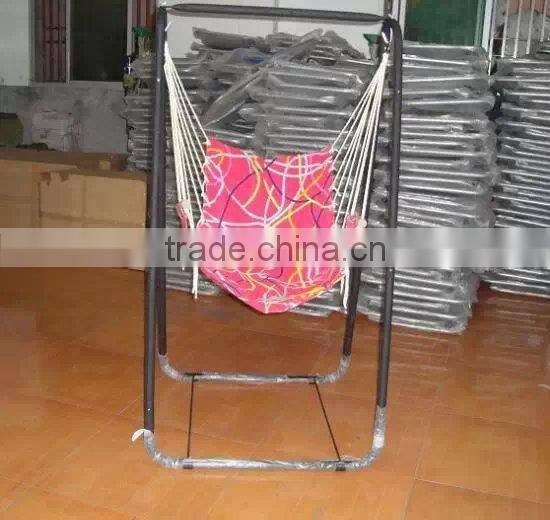 Foldable single seat hanging rope swing chair with stand