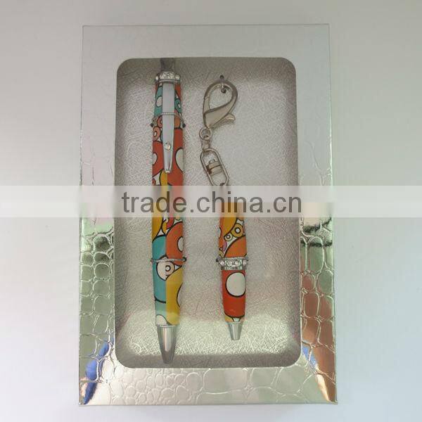 Paper Gift Pen Set Leather Ball Pen And Mini Kering Pen For Promotional gift