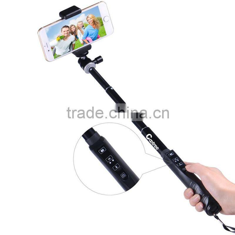 bluetooth selfie pole with bluetooth remote shutter built-in for smartphones