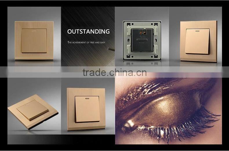 3D PC brushed like matel brushed design BS Standard touch switch 1 gang 1 way wall switch